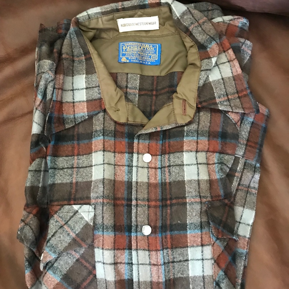 Pearl snap Pendleton wool shirt
